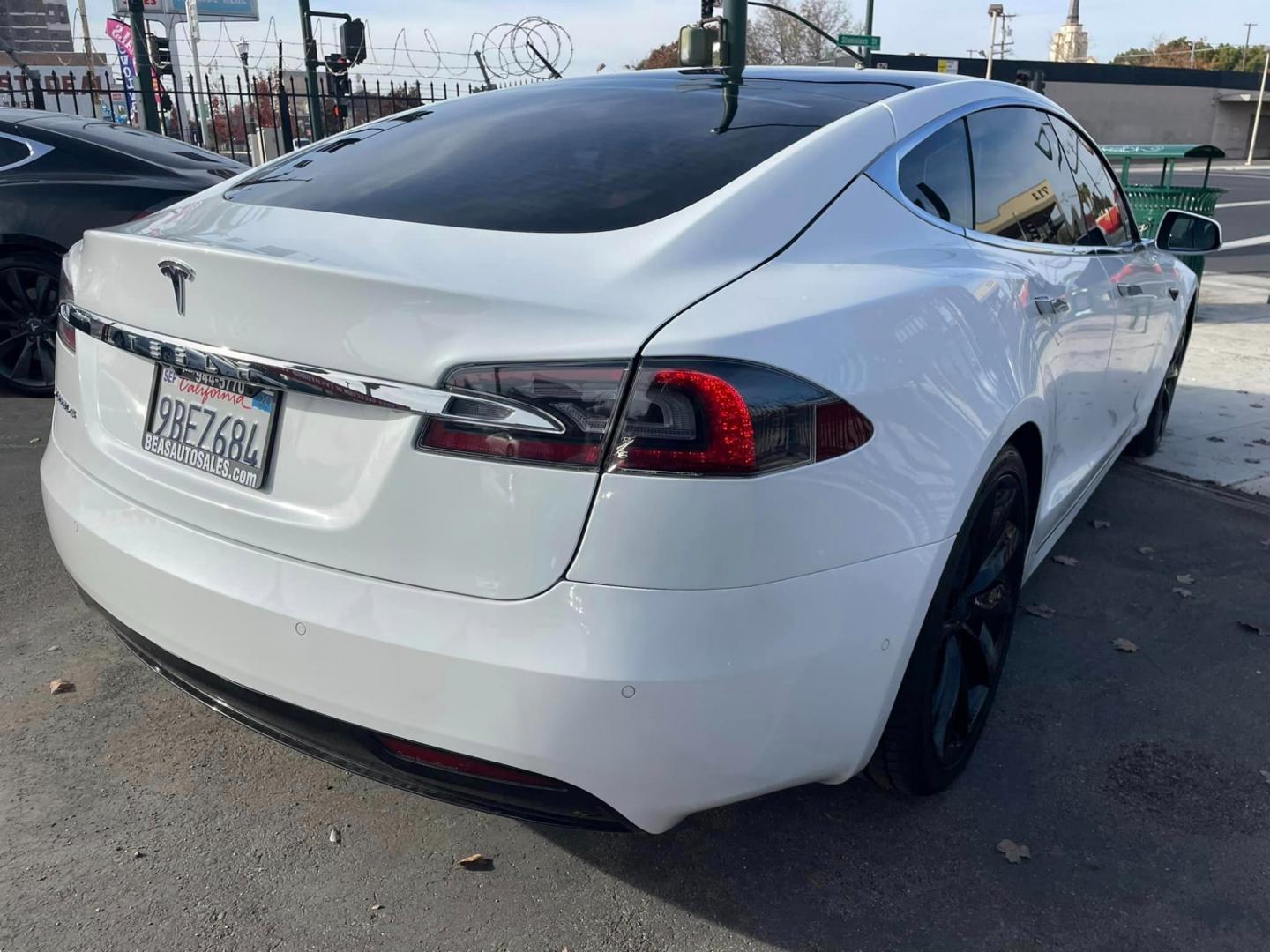 2018 WHITE /White Gold Tesla Model S (5YJSA1E23JF) , located at 744 E Miner Ave, Stockton, CA, 95202, (209) 944-5770, 37.956863, -121.282082 - Photo#8